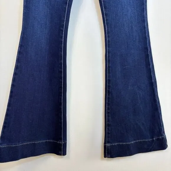 Kancan Rocane High Rise Flare Jeans Size 26 High Rise Stretch  Dark Blue - Picture 8 of 11